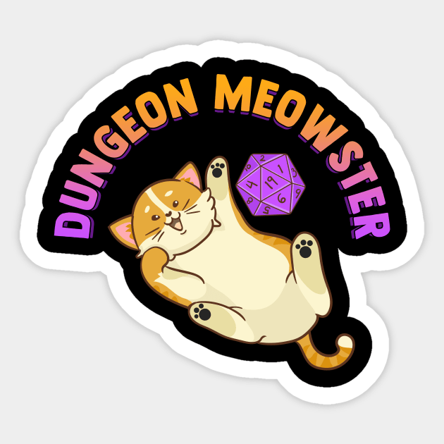 Funny Dungeon Meowster Fantasy Gaming Pun Sticker by theperfectpresents